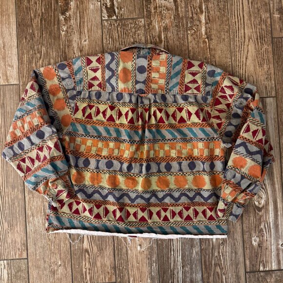 Vintage Territory Ahead Button Up Shirt Womens Large Southwestern Aztec Western - Picture 8 of 8